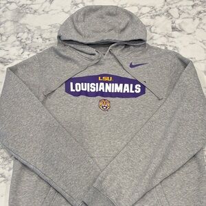 Nike Gray LSU Lousianimals Hoodie